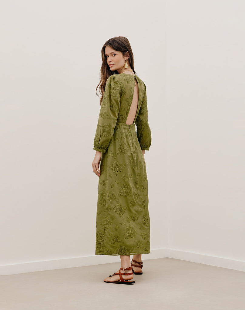 Amelie Midi Dress (exchange only) - Avocado