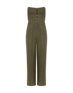 Emilia Strapless Jumpsuit - Evergreen XS