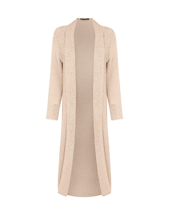 Knit Midi Long Cardigan - Off White