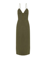 Janet Midi Dress - Evergreen XS