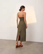 Janet Midi Dress - Evergreen XS