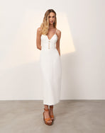 Janet Midi Dress - Off White XS