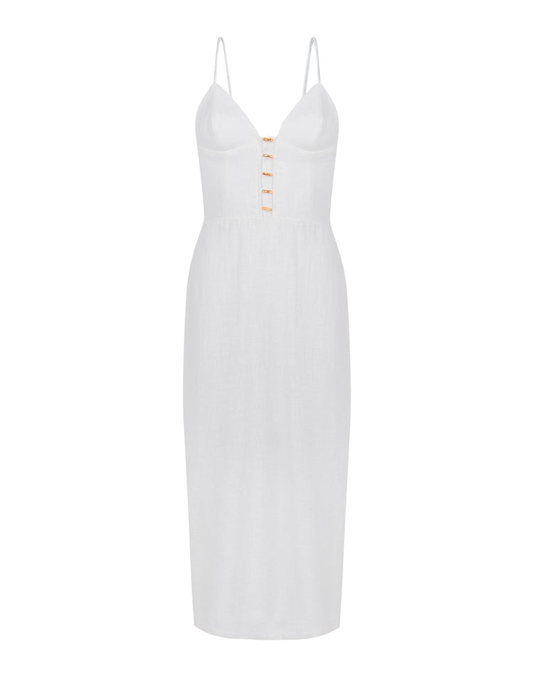 Janet Midi Dress - Off White XS