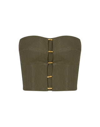 Emilia Strapless Top - Evergreen XS