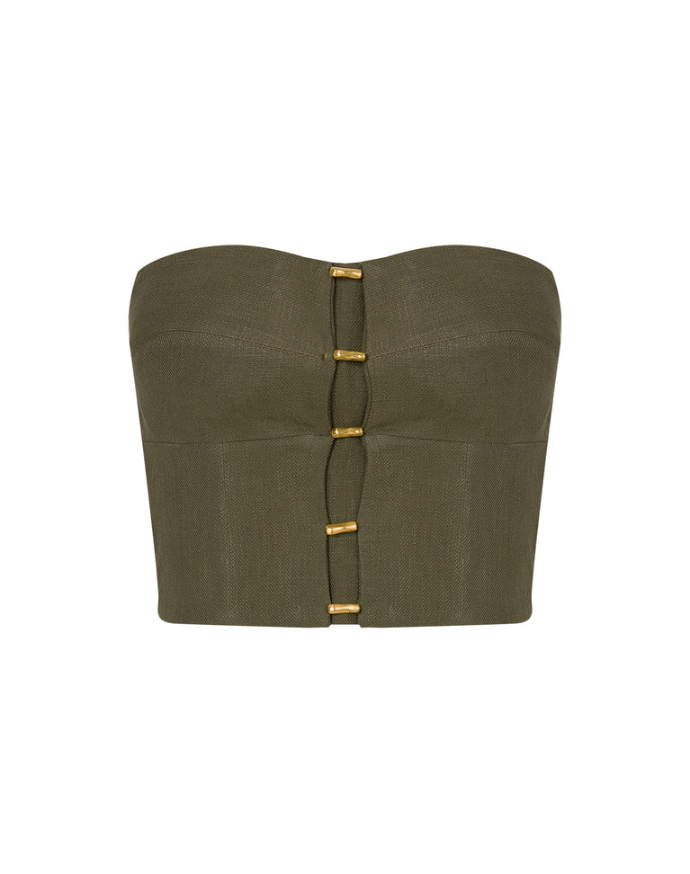 Emilia Strapless Top - Evergreen XS