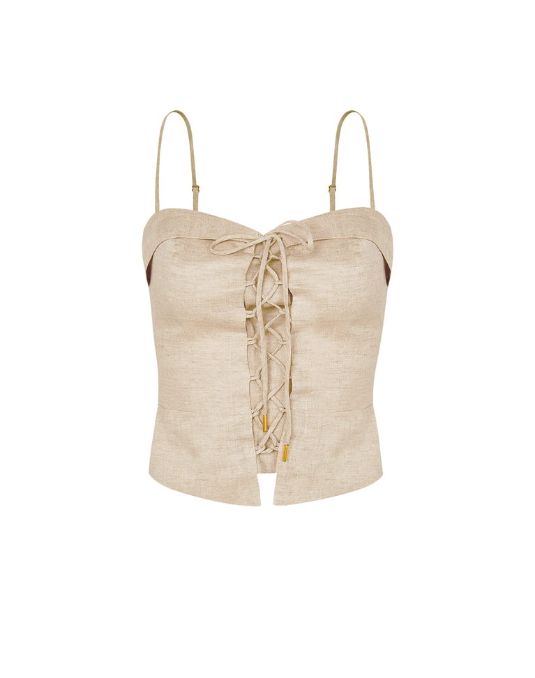 Rubia Sleeveless Top - Natural XS