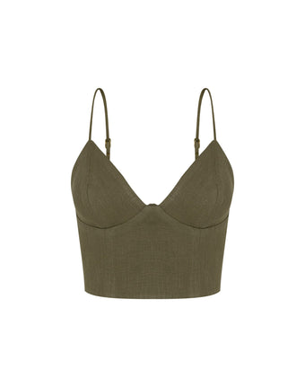 Marine Sleeveless Top - Evergreen