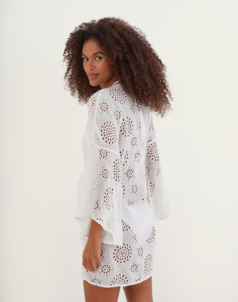 Perola Knot Short Cover Up - Off White