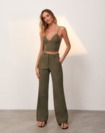 Giulia Tailored Pants - Evergreen XS