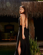 Amalia Long Cover Up - Black