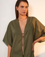 Braid Long Caftan - Evergreen