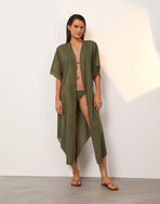 Braid Long Caftan - Evergreen