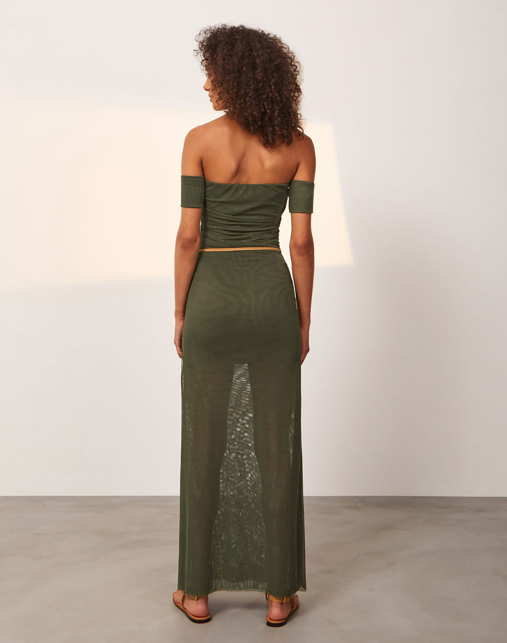 Brine Detail Long Dress - Evergreen