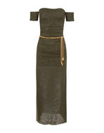 Brine Detail Long Dress - Evergreen