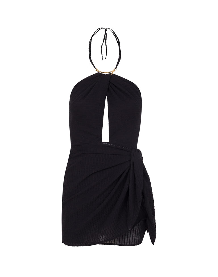 Camille Detail Short Dress - Black