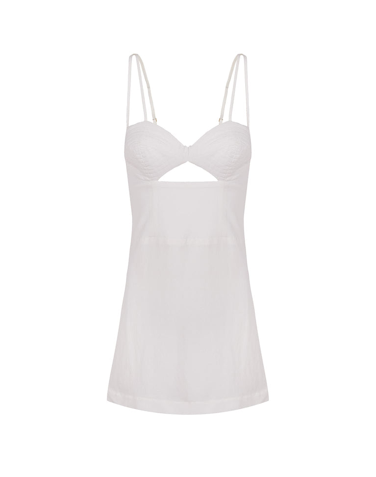 Tats Short Dress - Off White