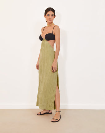 Iona Long Dress - Olivine