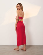 Karen Midi Pareo Skirt - Red Poppy