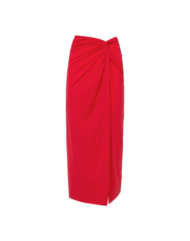 Karen Midi Pareo Skirt - Red Poppy