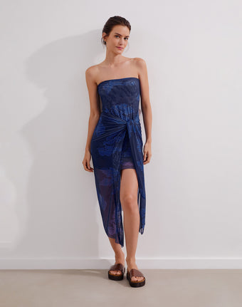 Lauren Midi Dress - Quizas Indigo