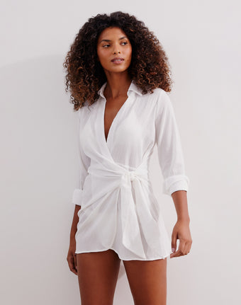 Lia Short Cover Up - Off White