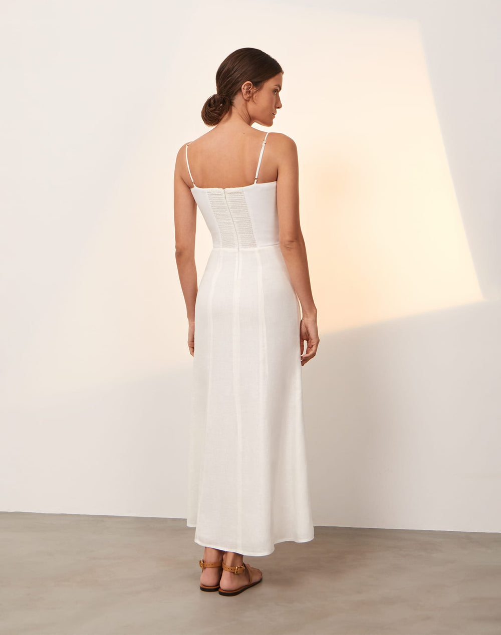 Lilith Detail Long Dress - Off White