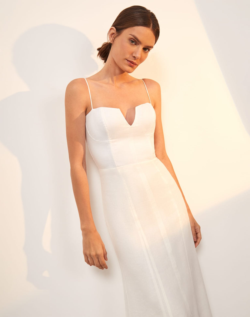 Lilith Detail Long Dress - Off White