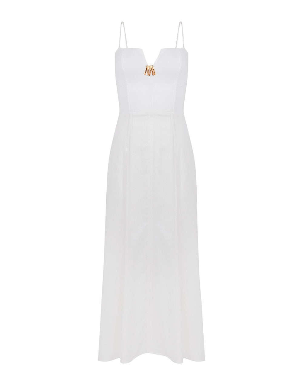 Lilith Detail Long Dress - Off White