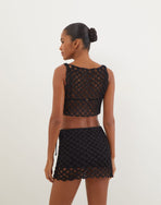 Gio Macrame Mini Skirt - Black