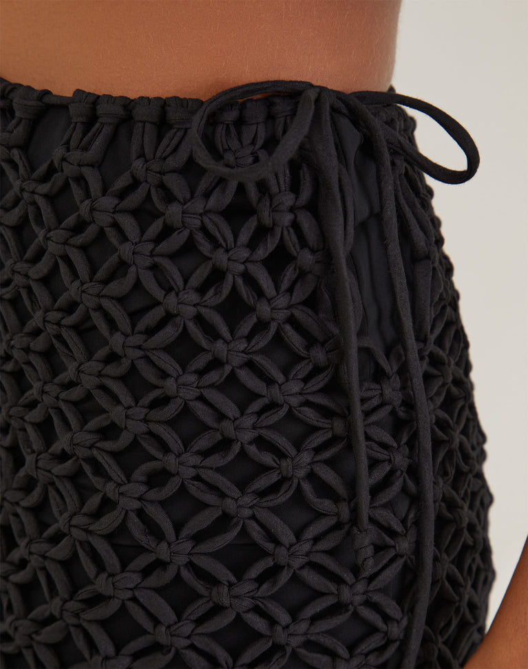 Gio Macrame Mini Skirt - Black