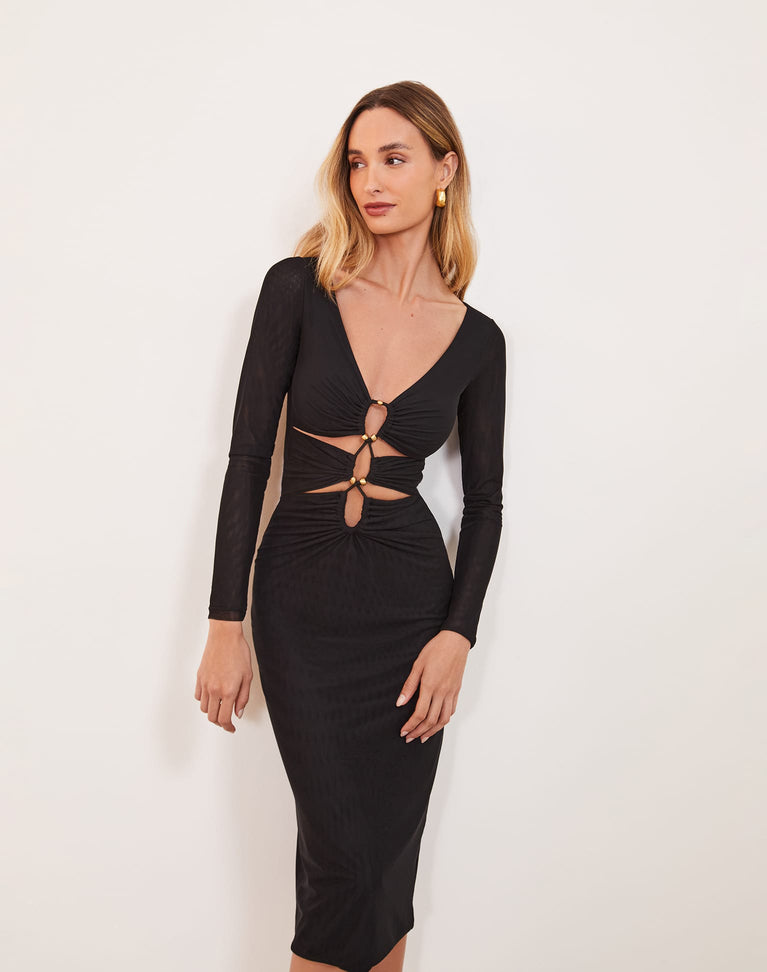 Luna Midi Dress - Black