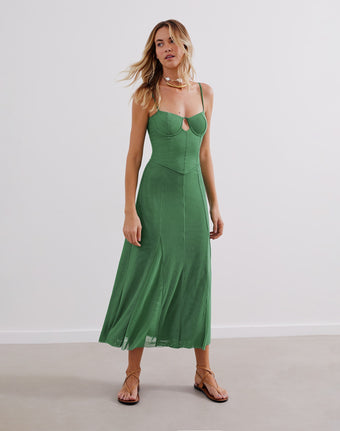 Sheer Maya Long Dress (exchange only) - Aspen