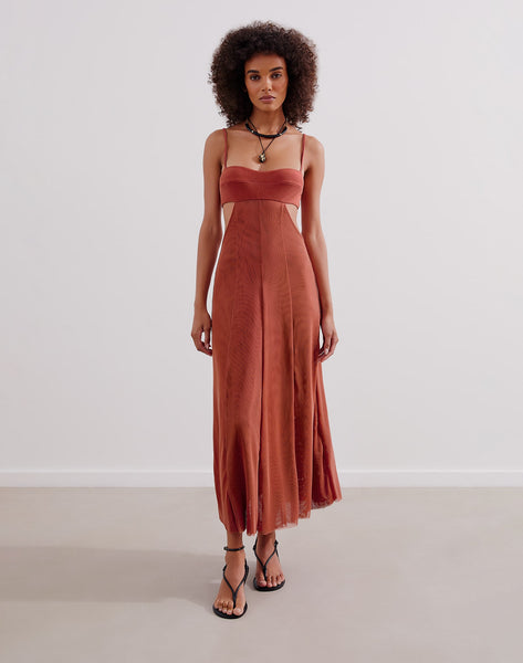 Melinda Long Dress - Brick