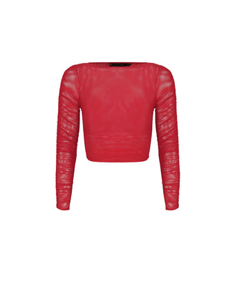 Mira Long Sleeve Top - Red Poppy