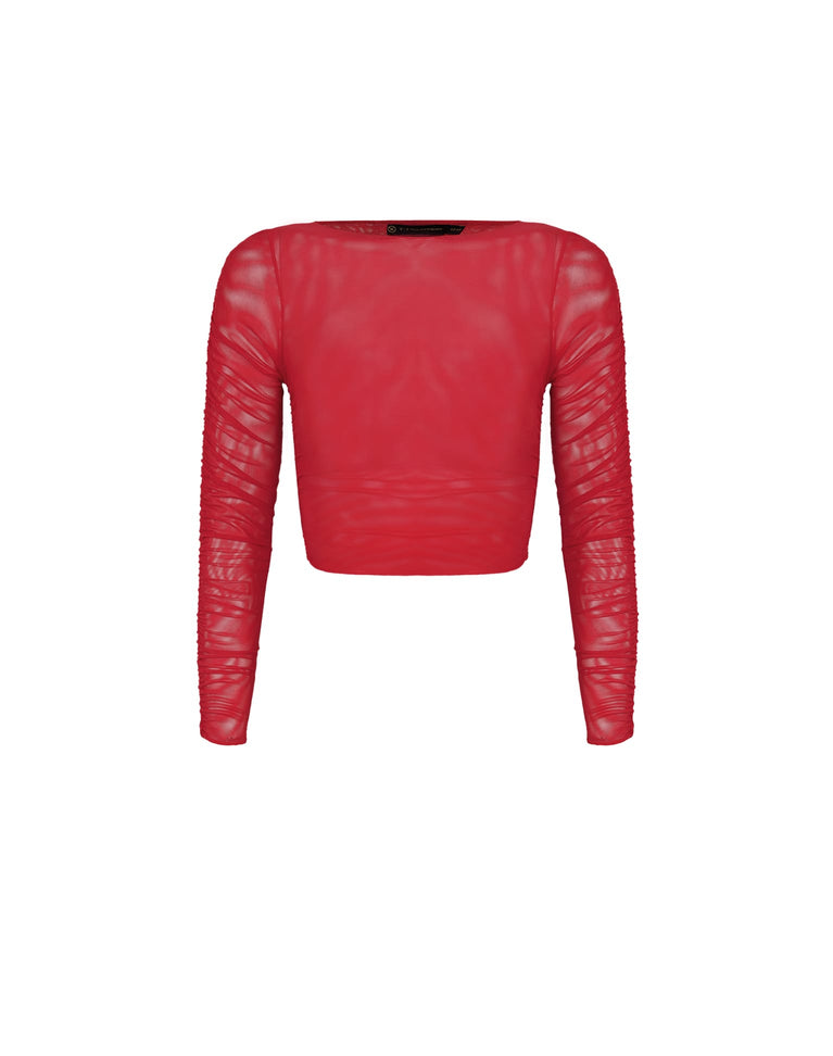 Mira Long Sleeve Top - Red Poppy