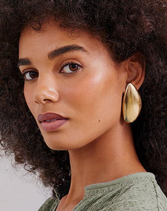 Stone Earrings - Gold