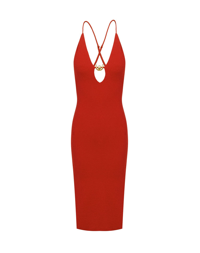 Firenze Isabela Midi Dress - Ruby XS