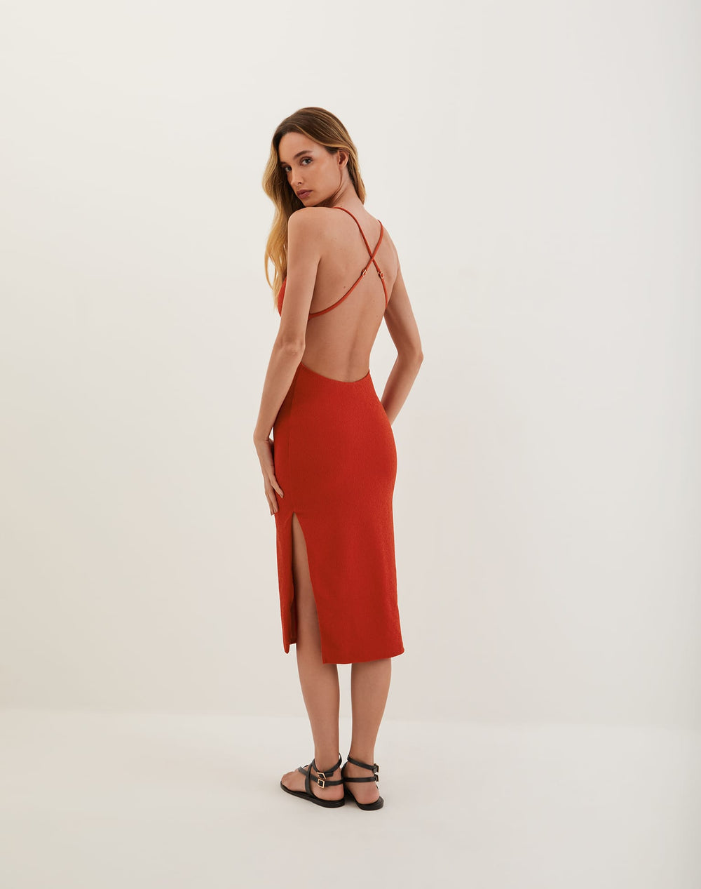 Firenze Isabela Midi Dress - Ruby XS