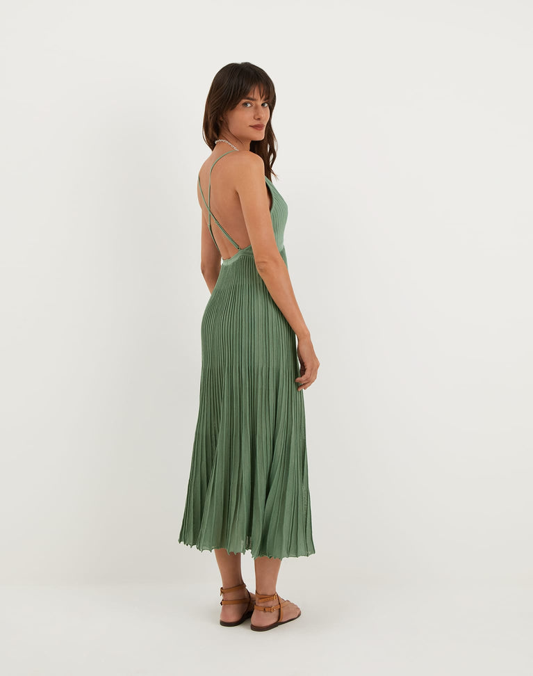 Knit Katia Long Dress - Seaglass XS