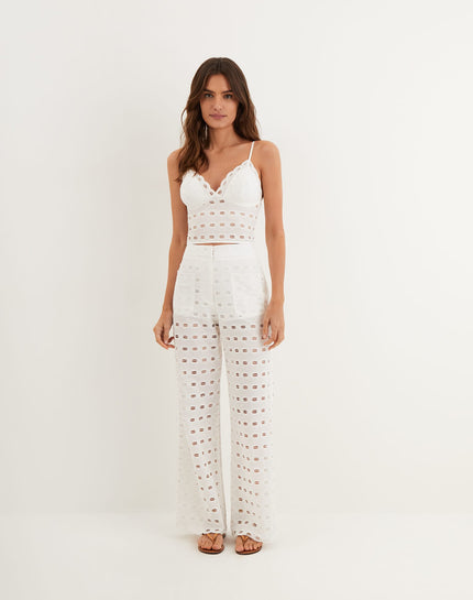 Eyelet Raya Top - Off White - Eyelet Raya Top - Off White XS