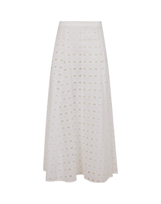 Eyelet Bea Maxi Skirt - Off White XS