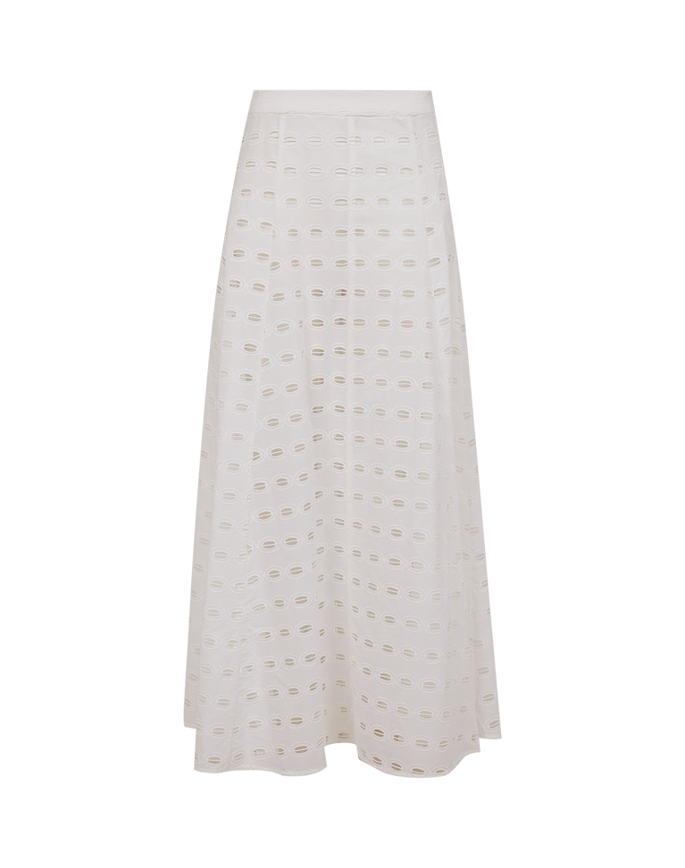 Eyelet Bea Maxi Skirt - Off White XS