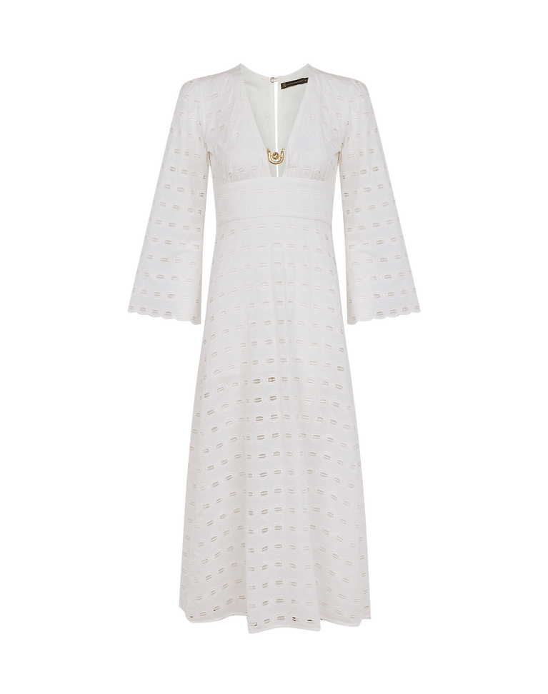 Eyelet Raya Long Dress - Off White XS