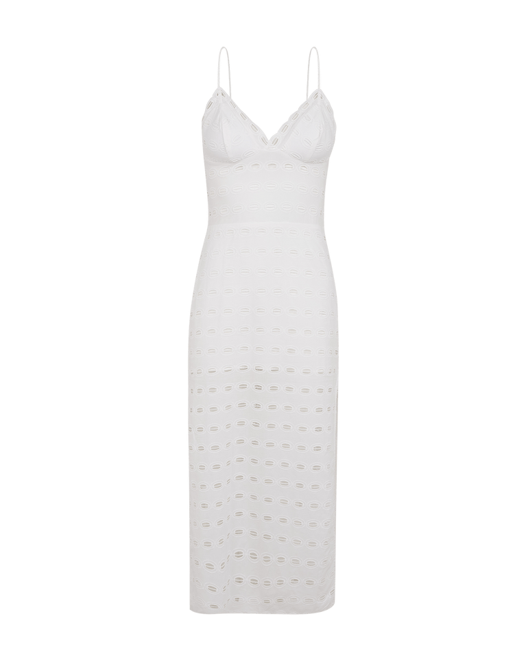 Eyelet Raya Midi Dress - Off White XS