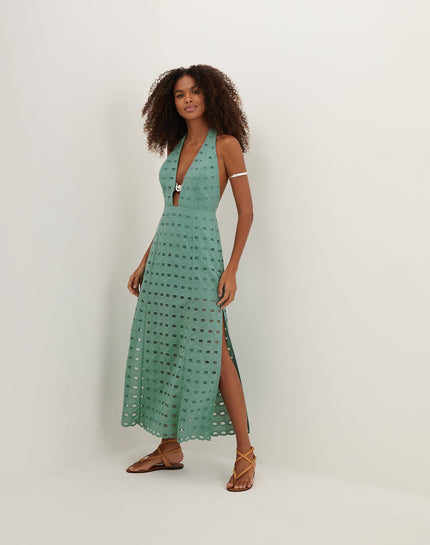 Eyelet Maryse Long Dress - Seaglass - Eyelet Maryse Long Dress - Seaglass XS