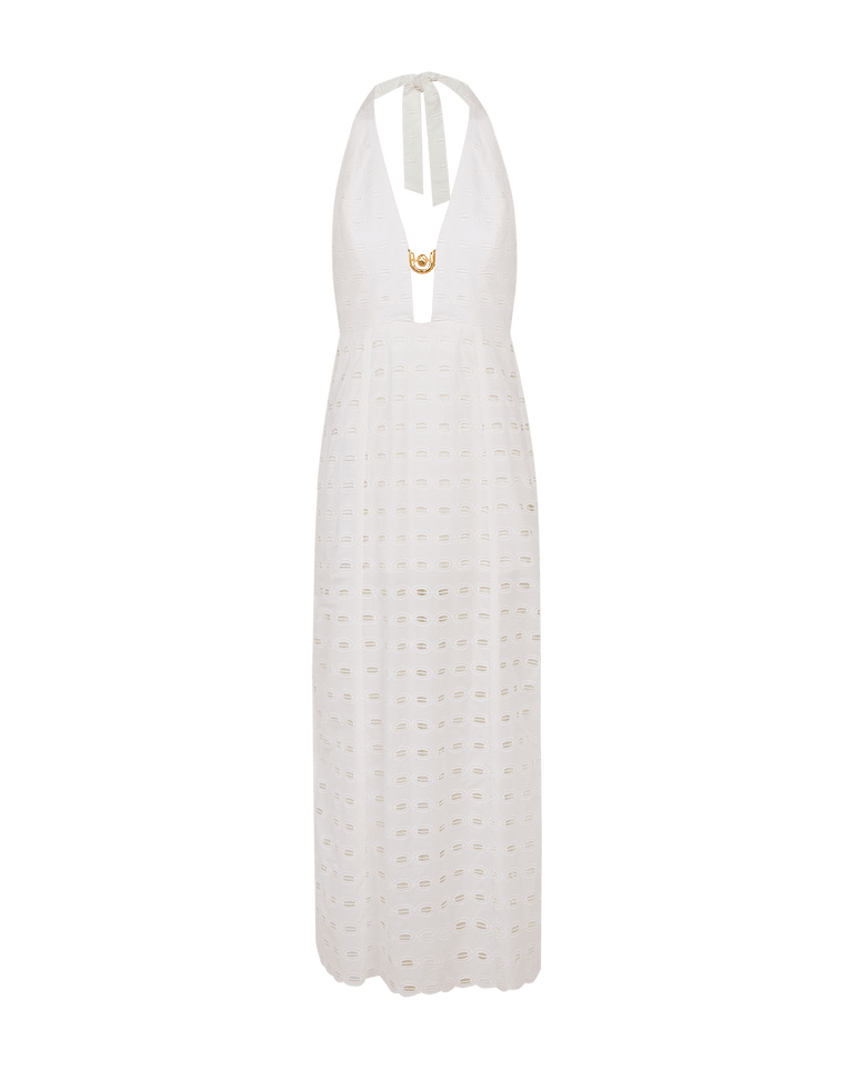 Eyelet Maryse Long Dress - Off White XS