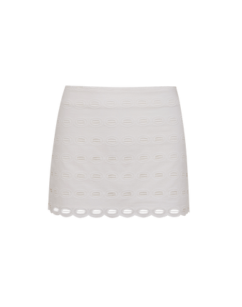 Eyelet Zita Short Skirt - Off White