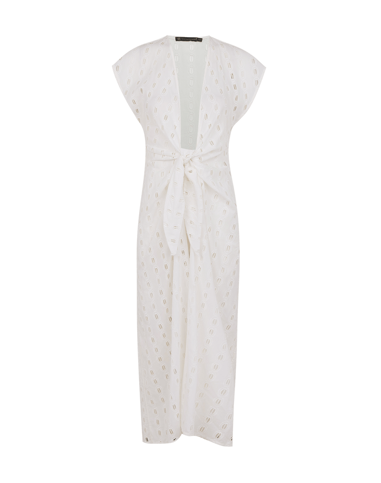 Eyelet Sasha Long Cover Up - Off White XS