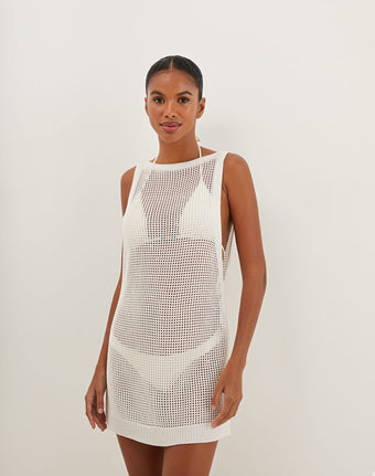 Knit Erika Short Cover Up - Off White