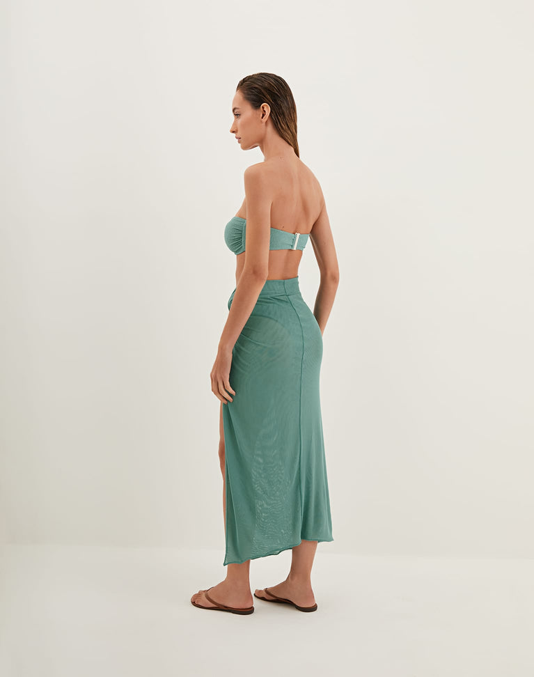 Karen Midi Skirt - Seaglass XS